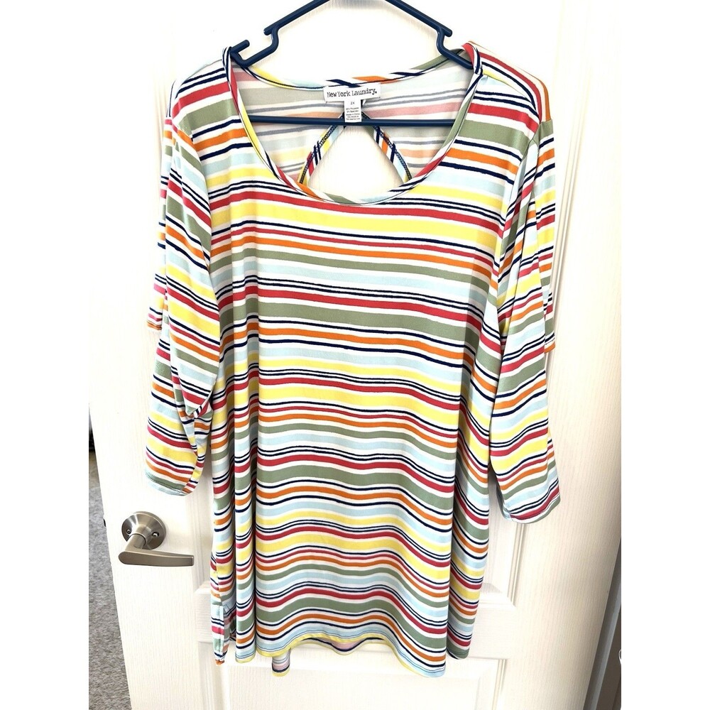 New York Laundry Women's 2X Casual Blouse Relaxed vacation